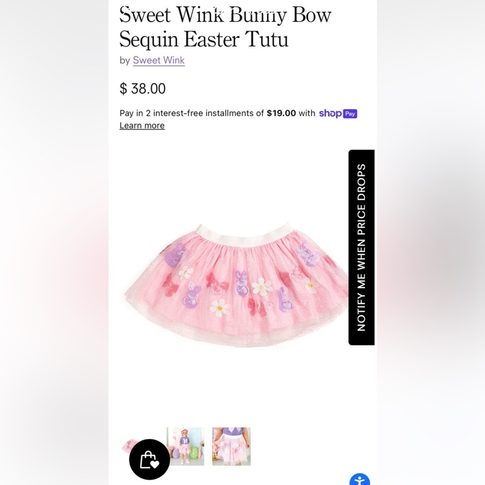Pink Tulle Skirt with Floral and Bunny Design